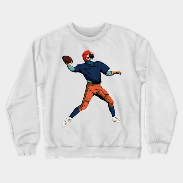 American Football Player | Gridiron Retro Style Crewneck Sweatshirt by VISUALUV